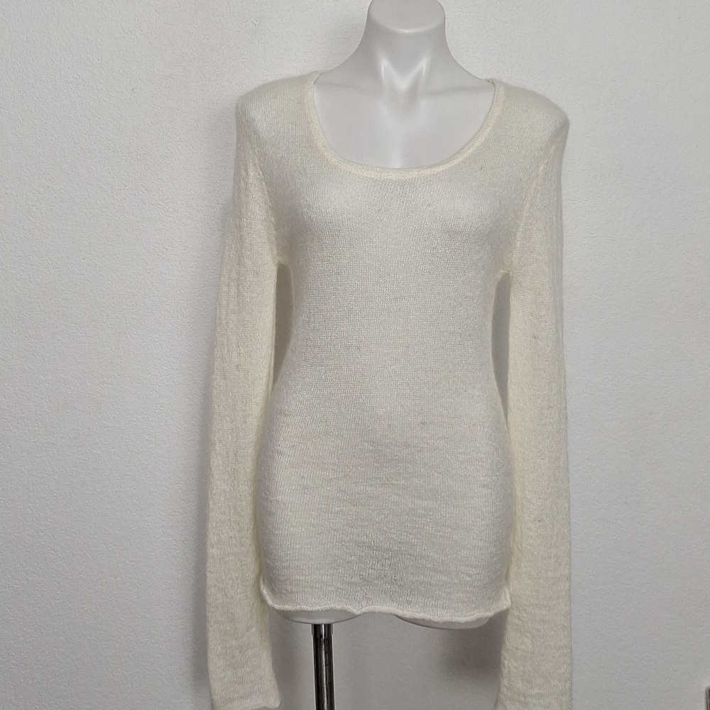 Brandy Melville "NEW" Cream Coquette Mohair Blend Quiet Luxury Sweater One Size